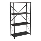 Biblioteca Jackrey stejar-metal, negru, 60x30x114 cm - Antracit