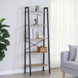 Biblioteca Jebia, Metal, Stejar, 56x37x173 cm