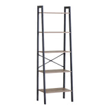 Biblioteca Jebia, Metal, Stejar, 56x37x173 cm