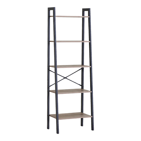 Biblioteca Jebia, Metal, Stejar, 56x37x173 cm