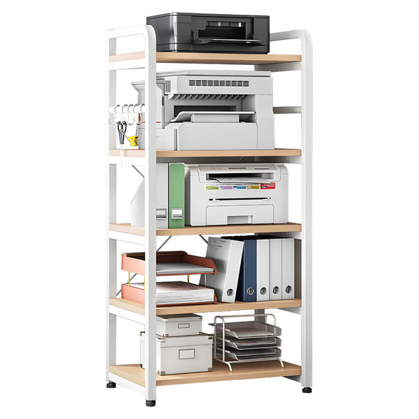 Biblioteca Lito metal, alb-Natural, 60x40x140 cm