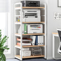 Biblioteca Lito metal, alb-Natural, 60x40x140 cm, imagine suplimentara