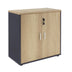 Biblioteca Lotus din stejar - Gri inchis 80x40x80cm