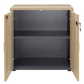 Biblioteca Lotus din stejar, Gri inchis, 80x40x80 cm, foto produs