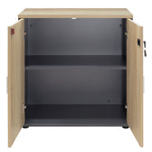 Biblioteca Lotus din stejar, Gri inchis, 80x40x80 cm, foto produs