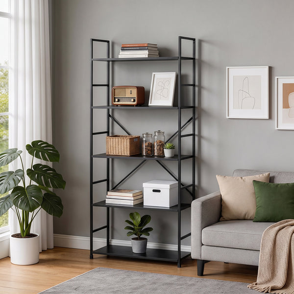 Biblioteca Manlo, Metal, 59x24x144 cm