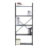 Biblioteca Manlo, Metal, 59x24x144 cm - Negru
