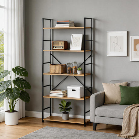 Biblioteca Manlo, Metal, 59x24x144 cm