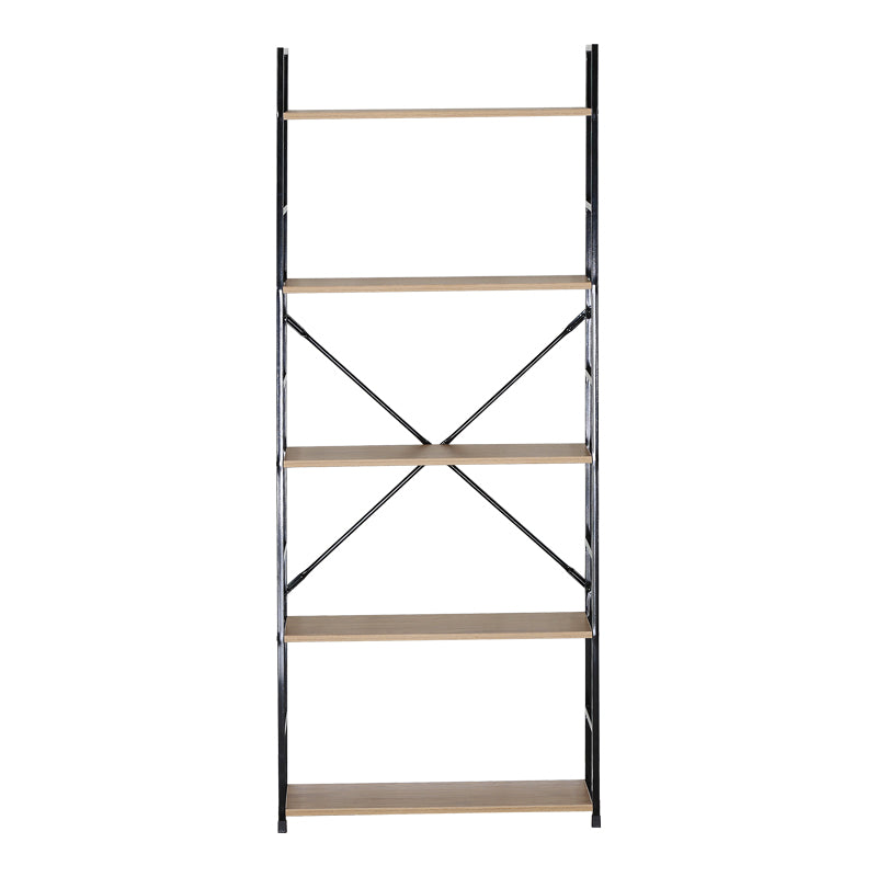 Biblioteca Manlo, Metal, 59x24x144 cm - Stejar