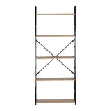 Biblioteca Manlo, Metal, 59x24x144 cm - Stejar