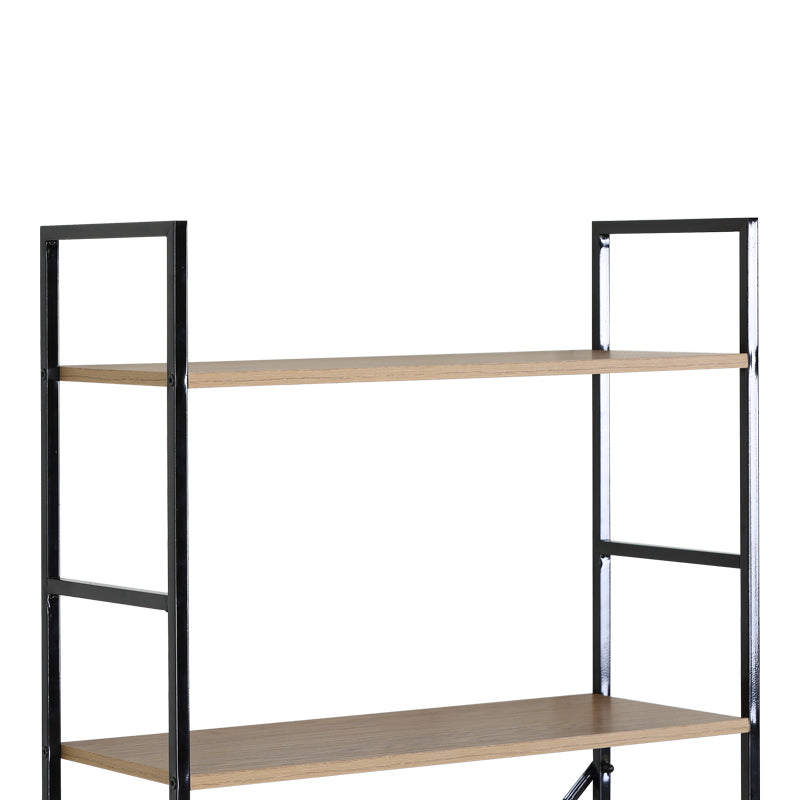 Biblioteca Manlo, Metal, 59x24x144 cm - Stejar