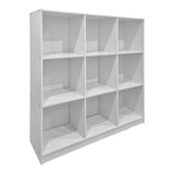 Bibliotecă modernă Gridea , stil minimalist, alb, MDF, 120x30x121 cm - WHITE