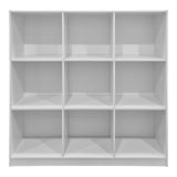 Bibliotecă modernă Gridea , stil minimalist, alb, MDF, 120x30x121 cm - WHITE