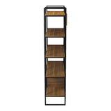 Bibliotecă modernă Rhombo, cu rafturi elegante, finisaj, nuc-negru, 120x35x180 cm