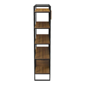Bibliotecă modernă Rhombo, cu rafturi elegante, finisaj, nuc-negru, 120x35x180 cm, foto produs 7