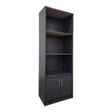 Biblioteca moderna Tekaro, Lemn, Alb, 60x29x166 cm - Antracit