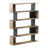 Bibliotecă modernă Tetri , stil Sonoma-Antracit, PAL, 122x26x159 cm.