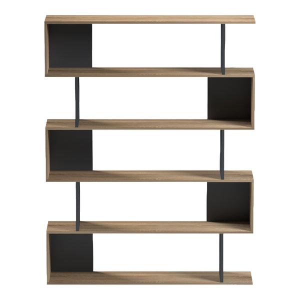 Bibliotecă modernă Tetri , stil Sonoma-Antracit, PAL, 122x26x159 cm.