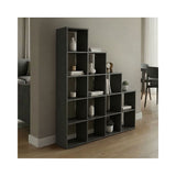 Bibliotecă albă Funcțională  Scala, Modernă, Material Lemn, 130x29x130 cm - ANTHRACITE