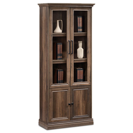 Biblioteca Mozart cu sticla, nuc, 79x38x188 cm