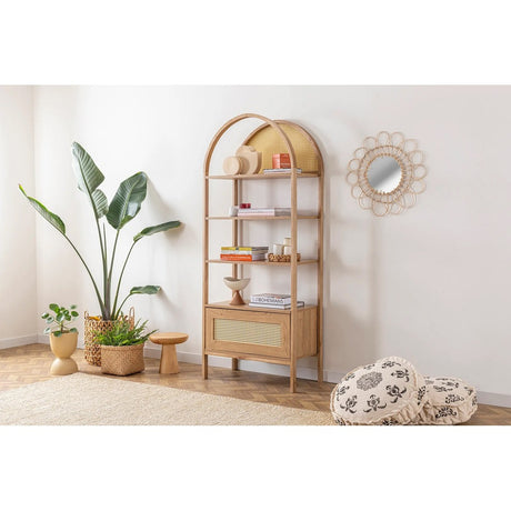 Biblioteca Nala 75 Howard, natural - negru, 75x40x182 cm
