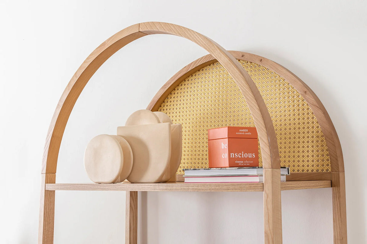 Biblioteca Nala 75 Howard, natural - negru, 75x40x182 cm - Natural