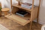 Biblioteca Nala 75 Howard, natural - negru, 75x40x182 cm - Natural
