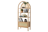 Biblioteca Nala 75 Howard, natural - negru, 75x40x182 cm - Natural