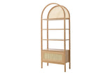 Biblioteca Nala 75 Howard, natural - negru, 75x40x182 cm - Natural