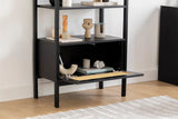 Biblioteca Nala 75 Howard, natural - negru, 75x40x182 cm - Negru