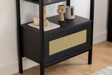 Biblioteca Nala 75 Howard, natural - negru, 75x40x182 cm - Negru