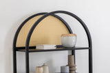 Biblioteca Nala 75 Howard, natural - negru, 75x40x182 cm - Negru