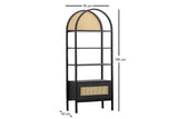 Biblioteca Nala 75 Howard, natural - negru, 75x40x182 cm - Negru