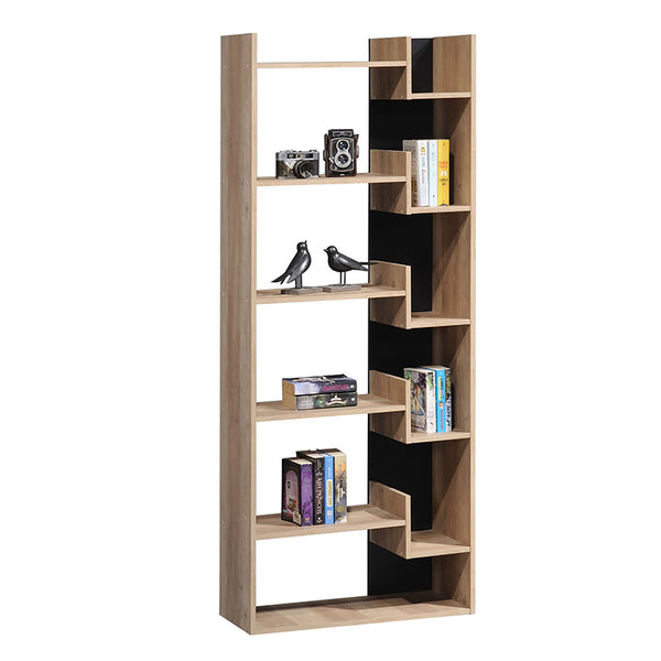 Biblioteca Naya, Natural-antracit, 72x30x182 cm