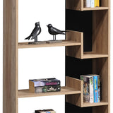 Biblioteca Naya, Natural-antracit, 72x30x182 cm