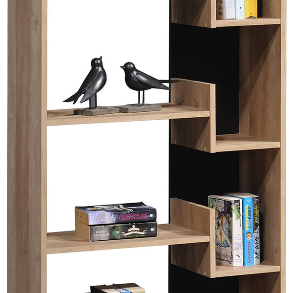 Biblioteca Naya, Natural-antracit, 72x30x182 cm