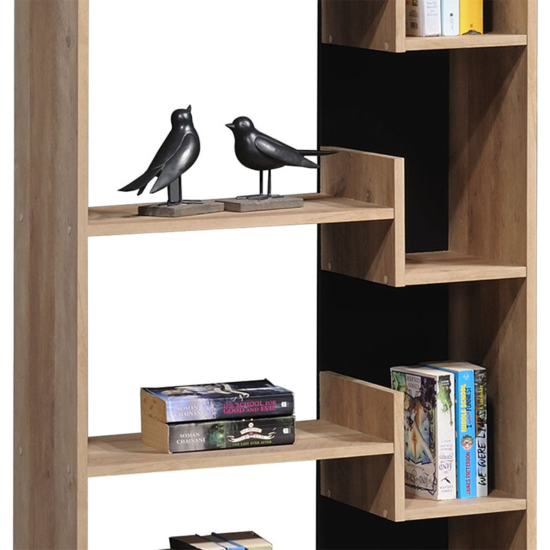 Biblioteca Naya, Natural-antracit, 72x30x182 cm, imagine suplimentara