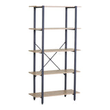 Biblioteca Nebranzo, Metal, Stejar, 80x34x156 cm