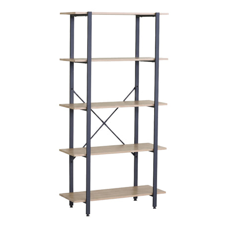 Biblioteca Nebranzo, Metal, Stejar, 80x34x156 cm