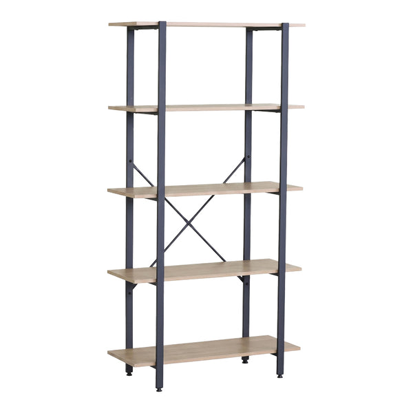Biblioteca Nebranzo, Metal, Stejar, 80x34x156 cm