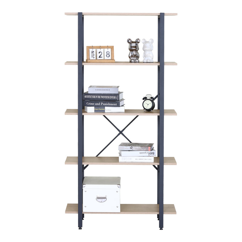 Biblioteca Nebranzo, Metal, Stejar, 80x34x156 cm