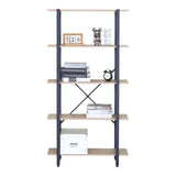 Biblioteca Nebranzo, Metal, Stejar, 80x34x156 cm
