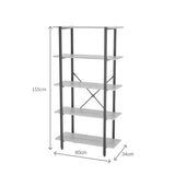 Biblioteca Nebranzo, Metal, Stejar, 80x34x156 cm