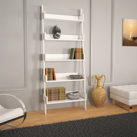 Bibliotecă Only Comforty, stejar - nuc - alb, 80x32x195 cm