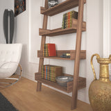 Bibliotecă Only Comforty, stejar - nuc - alb, 80x32x195 cm - Nuc