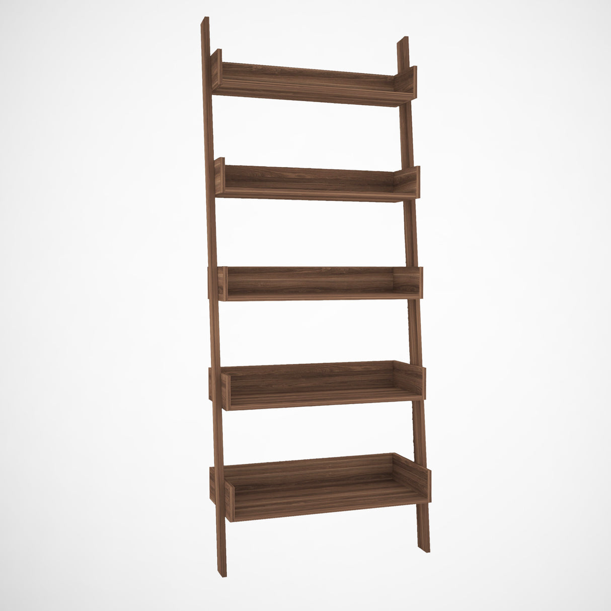 Bibliotecă Only Comforty, stejar - nuc - alb, 80x32x195 cm - Nuc