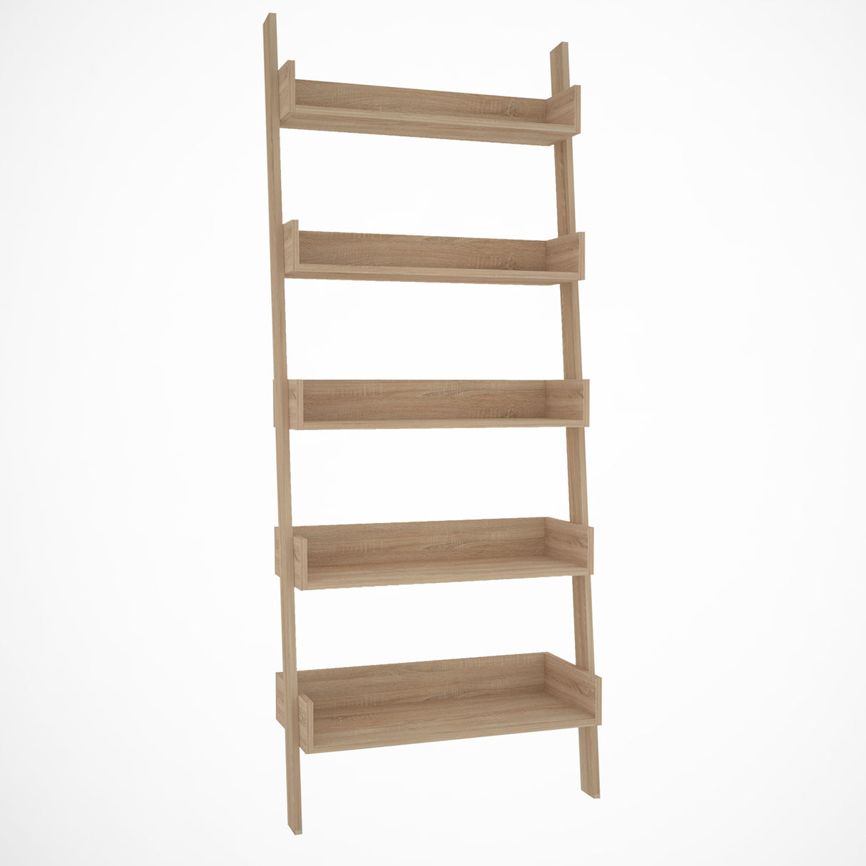 Bibliotecă Only Comforty, stejar - nuc - alb, 80x32x195 cm - Stejar