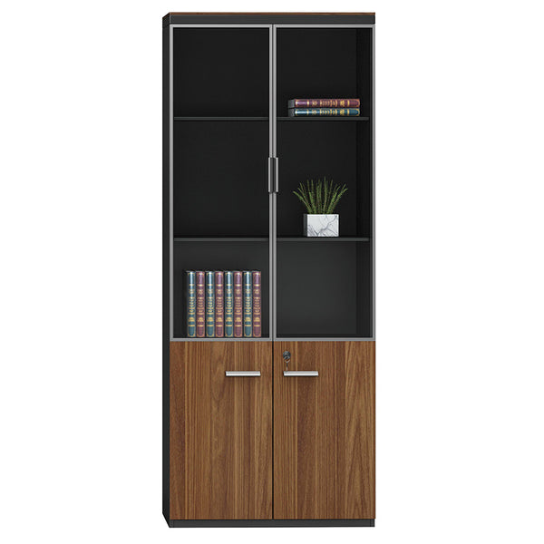 Biblioteca Oscar, nuc - antracit, 80x40x200 cm