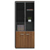 Set De Mobilier De Birou Biblioteca Oscar cu usi din sticla Nuc anhracit 80x40x200 cm