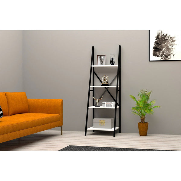 Bibliotecă Passi Puqa Design, nuc - alb, 50x44x150 cm